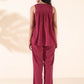 trueBrowns Carrot Cotton Dobby Sleeveless Co-ord Set - Swadesiicart