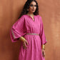 trueBrowns Pink Print Kaftan Kurta Co-ord Set - Swadesiicart