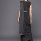 Ahalyaa Abstract Print Layered Crepe Ethnic Dress | Swadesiicart