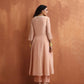 trueBrowns Blush Pink Tissue Flared Anarkali Kurta Set | Swadesiicart