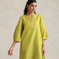 trueBrowns Green Cotton Blend Short Kurta | Swadesiicart