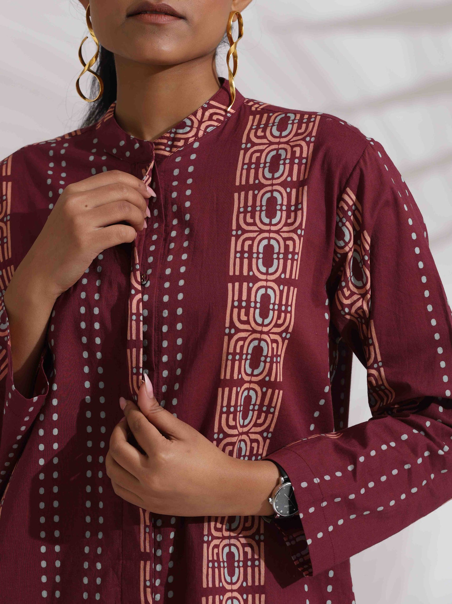trueBrowns Purple Cotton Print Short Co-ord Set - Swadesiicart