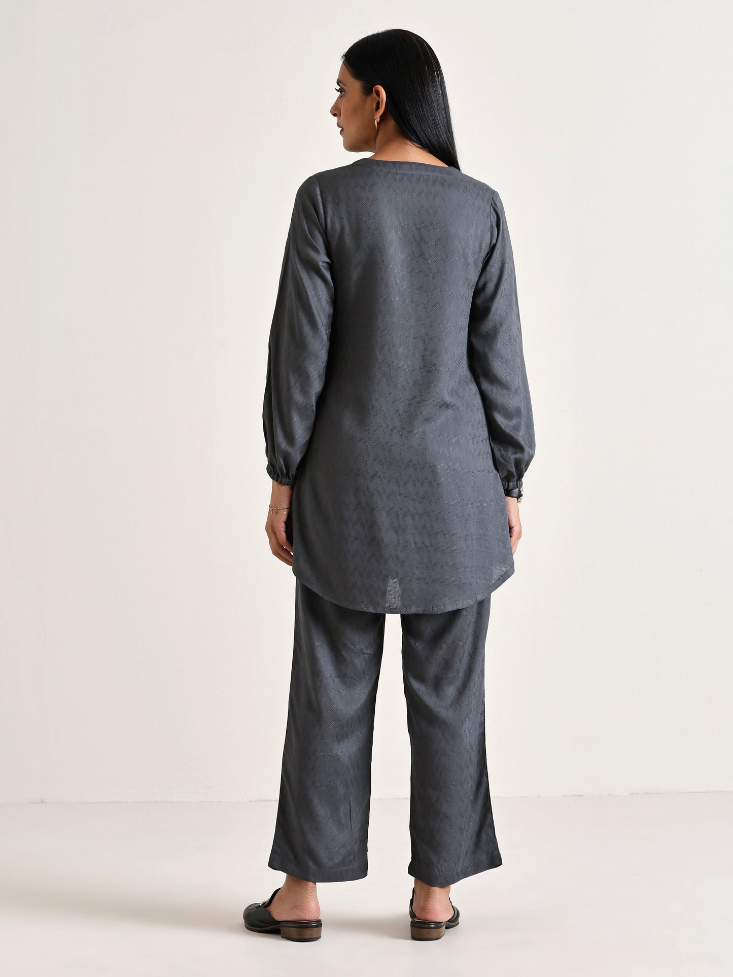 trueBrowns Grey Short Co-Ord Set - Swadesiicart