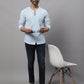 Even Apparels Blue Pure Cotton Open Neck Kurta | Swadesiicart