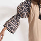 trueBrowns Beige Cotton Print Long Dress | Swadesiicart