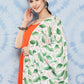 InWeave Women's Orange Strappy Set W White Pink Lotus Cr Duptta - Swadesiicart