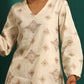 trueBrowns Ivory Peach Cotton V-Neck Co-Ord Set - Swadesiicart