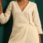 trueBrowns Ivory Tonal Cotton Angrakha Kurta Pant Set | Swadesiicart