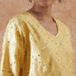 InWeave Women's Light Yellow Mirror Work Long Anarkali Kurta - Swadesiicart