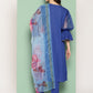 InWeave Women's Ink Blue Organza Sleeve Kurta Set W Blue Fuchsia Or Dupatta - Swadesiicart