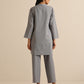 trueBrowns Steel Blue Khadi Relaxed Co-Ord Set - Swadesiicart