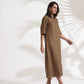 trueBrowns Brown Slub Dress | Swadesiicart