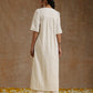 trueBrowns Ivory Gold Cotton Relaxed High-Low Kurta Set | Swadesiicart
