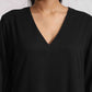 trueBrowns Black Cotton Embroidered Dress | Swadesiicart