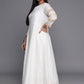 Ahalyaa Plus Size Boat Neck Maxi Ethnic Dress With Dupatta | Swadesiicart