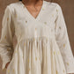 trueBrowns Ivory Gold Cotton Kalidar Kurta Set | Swadesiicart
