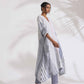 trueBrowns Off-White Cotton Multi Stripe Flared Kurta Set | Swadesiicart