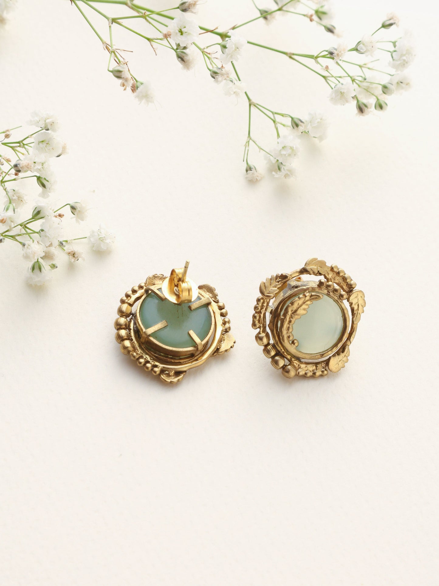 trueBrowns Brass Circular Stud Earrings - Swadesiicart