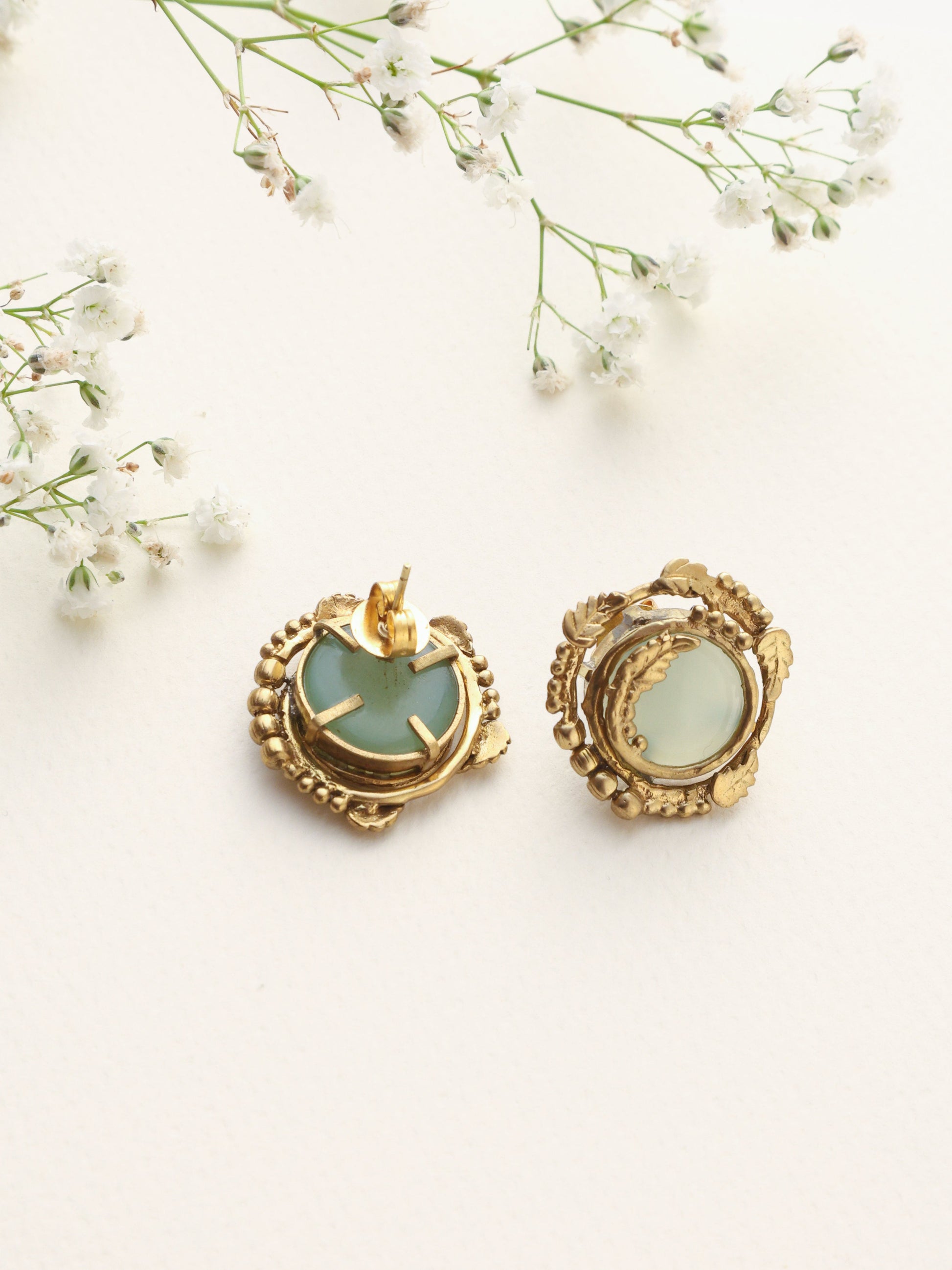 trueBrowns Brass Circular Stud Earrings - Swadesiicart