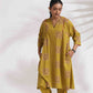 trueBrowns Green Cotton Print Kimono Sleeves Kurta Co-ord Set - Swadesiicart