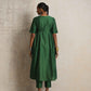 trueBrowns Dark Green Silk Arkali Flared Kurta Set | Swadesiicart
