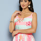 Ahalyaa Striped Floral Print Crepe Maxi Ethnic Dress | Swadesiicart