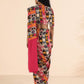 trueBrowns Cola Pink Muslin Ikat Saree | Swadesiicart