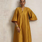 trueBrowns Gold Silk Kurta Set | Swadesiicart