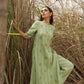 trueBrowns Green Cotton Dobby Embroidered Kurta Set | Swadesiicart