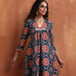 trueBrowns Black Ajrak Print Kurta Set | Swadesiicart