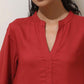 trueBrowns Maroon Viscose Solid Co-ord Set - Swadesiicart