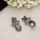 trueBrowns Silver Tone Oval Drop Earrings | Swadesiicart
