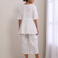 trueBrowns White Slub Texture Short Angrakha Co-Ord Set - Swadesiicart