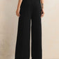 trueBrowns Black Woollen Flared Pants | Swadesiicart