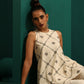 trueBrowns Ivory Rhombus Cotton Sleeveless Co-Ord Set - Swadesiicart