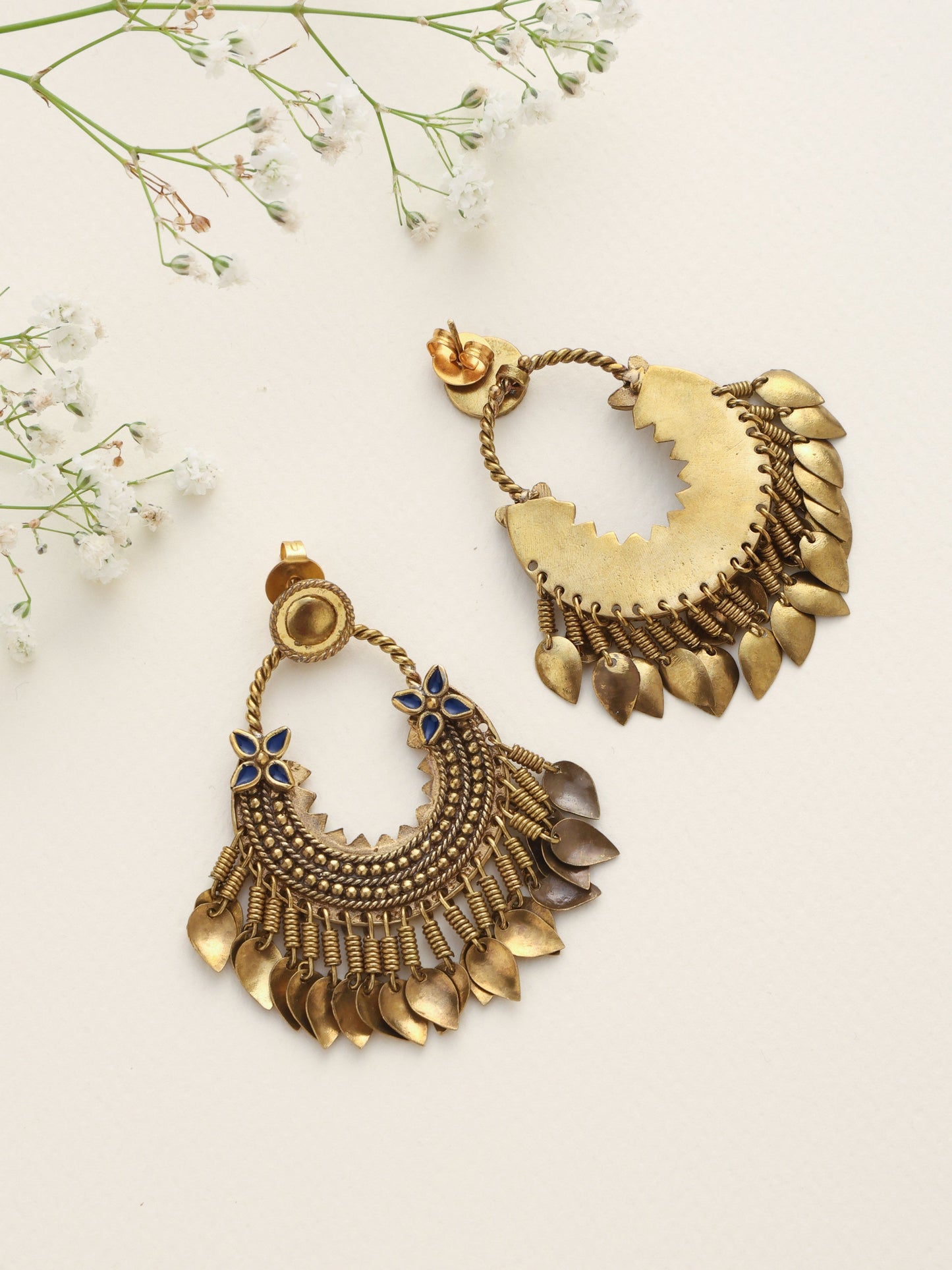 trueBrowns Brass Contemporary Tassel Earrings | Swadesiicart