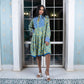 Noroke Sustainable fabric | Cupro Muslin Blue Pottery Tunic Dress | Swadesiicart