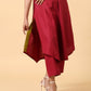 trueBrowns Cotton Linen Maroon Sleeveless Kurta Pant Set | Swadesiicart