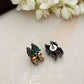 trueBrowns Silver Gold Tone Stud Earrings | Swadesiicart