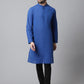 Even Apparels Blue Solid Kurta With Band Collar | Swadesiicart