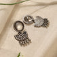 trueBrowns Silver Crescent Floral Earrings | Swadesiicart