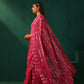 trueBrowns Rani Pink Cotton Silver Lurex Striped Ready to Wear Saree | Swadesiicart
