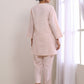 trueBrowns Pink Slub Relaxed Fit Co-Ord Set - Swadesiicart