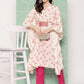 Ahalyaa Women Floral Printed Flared Sleeves Gotta Patti Crepe Kaftan Kurta | Swadesiicart