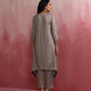 trueBrowns Grey High low Kurta Set | Swadesiicart
