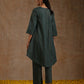 trueBrowns Dark Green Gold Cotton High-Low Co-Ord Set - Swadesiicart