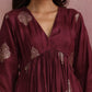 trueBrowns Purple Viscose Silk Kurta Set | Swadesiicart