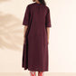 trueBrowns Maroon Cotton Ikat Slit Kurta Pant Set | Swadesiicart