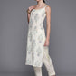 Ahalyaa Floral Printed Regular Pure Cotton Kurta with Trousers & Jacket | Swadesiicart