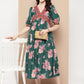 Ahalyaa Women Floral Printed Empire Ethnic Dress | Swadesiicart